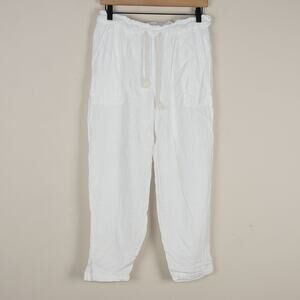 Madewell Lightspun Gauze Ivory White Beach Cover Up Ankle Pants Womens S XS
